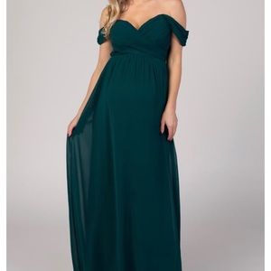 Pink Blush Hunter Green Maxi